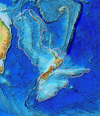 Un grupo de científicos neozelandeses ha publicado por primera vez mapas interactivos del continente de Zelandia, situado en el sur del océano Pacífico y del que un 94 % yace bajo el nivel del mar. (ARCHIVO) 