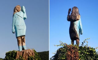 La escultura despertó muchas críticas porque no refleja el aspecto de Melania debido a su particular tallado. (ESPECIAL)