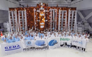 Argentina se alista para el lanzamiento del satélite SAOCOM 1B, que se realizará a finales de este mes desde una plataforma de SpaceX en Estados Unidos, un hito tecnológico que hasta ha tenido que sortear los desafíos que plantea la pandemia de COVID-19. (ARCHIVO) 