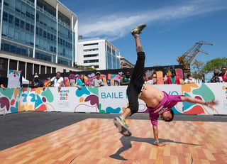 El break dance es una disciplina de alta exigencia física y aeróbica, que ya ha llegado a ser parte de los Juegos Olímpicos de la Juventud. (EFE)