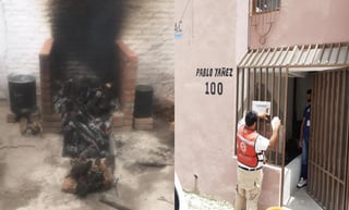 Internos y personal de un centro de rehabilitación causaron alarma al quemar leña verde para recrear un 'temazcal', la tarde de este viernes en un inmueble ubicado en la colonia Independencia. (ESPECIAL)