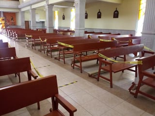 La iglesia tiene capacidad para 250 personas y desde la reapertura de la Parroquia, el primero de julio, sólo pueden ingresar 80, debido a las medidas dispuestas por la Secretaría de Salud. (EL SIGLO DE TORREÓN)