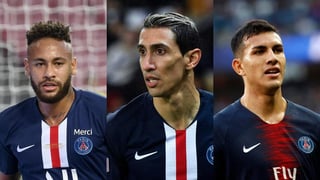 Neymar, Ángel Di María y Leandro Paredes son los tres jugadores del París Saint-Germain que han dado positivo por coronavirus. (ARCHIVO)