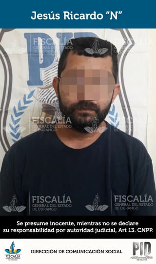 José Ricardo 'NN', de 43 años, fue detenido por la probable comisión del delito de robo agravado en perjuicio de una mujer.