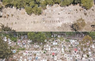 En mayo, en el cementerio del pueblo originario de San Lorenzo Tezonco, ubicado en la alcaldía Iztapalapa, se cavaron fosas para recibir a los muertos por COVID-19 ante el aumento de defunciones. (EL UNIVERSAL) 
