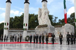 El presidente Andrés Manuel López Obrador encabezó la ceremonia por el aniversario 173 de la gesta heroica de los Niños Héroes de Chapultepec. (EL UNIVERSAL)