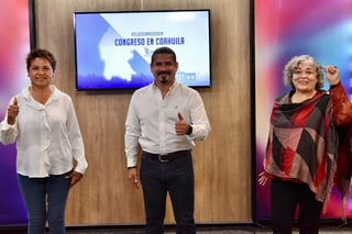 Ángela Campos del PAN; Shamir Fernández, del PRI; y Beatriz Granillo de Morena, participaron en un foro transmitido en streaming por El Siglo de Torreón. (ÉRICK SOTOMAYOR)
