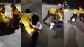 En redes sociales se viralizó un video que capta a agentes de Tránsito y Vialidad de Torreón utilizando fuerza excesiva.