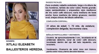 Xitlali Elizabeth Ballesteros Heredia fue reportada por sus familiares como desaparecida en la ciudad de Morelia. (ESPECIAL)