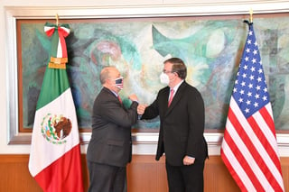 El secretario de Relaciones Exteriores, Marcelo Ebrard, aseguró al consejero del Departamento de Estado, T. Ulrich Brechbuhl, que México cumplirá con sus obligaciones jurídicas en materia de entrega de agua a la Unión Americana. (TWITTER)