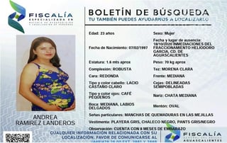 Una joven con ocho meses de embarazo fue reportada como desaparecida en la ciudad de Aguascalientes. (ESPECIAL)