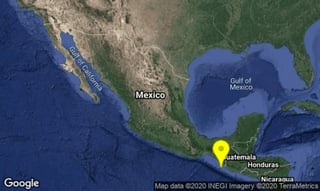 La mañana de este domingo se registró sismo de 5.1 grados de magnitud con epicentro en el suroeste de Tapachula, Chiapas. (TWITTER)