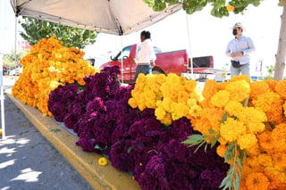 En un crucero de la ciudad de Torreón, productores laguneros ofrecen este miércoles sus flores de cempasúchil y mano de león a los automovilistas, luego de la caída considerable en las ventas a causa del cierre de las escuelas por la pandemia por COVID-19.
(FERNANDO COMPEÁN)