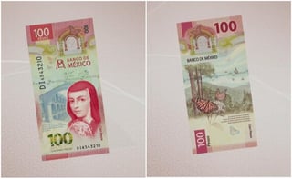 Ayer se dio a conocer la nueva cara del billete de cien pesos, con sor Juana Inés de la Cruz. (EL UNIVERSAL) 
