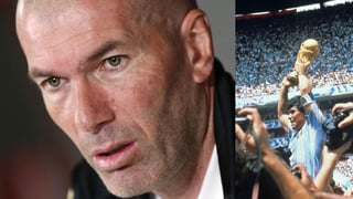 El francés Zinedine Zidane, entrenador del Real Madrid, se mostró visiblemente afectado en sus primeras declaraciones tras conocer el fallecimiento este miércoles del argentino Diego Armando Maradona. (ARCHIVO)