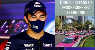 Tras el triunfo del mexicano, Sergio Pérez en el Gran Premio de Sakhir, las reacciones en todo el país no se hicieron esperar, aunque algunas las haya 'confundido' el piloto. (ESPECIAL) 

