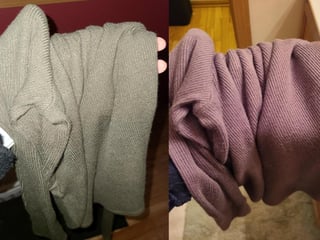 Un mismo suéter que parece de dos colores. (INTERNET)