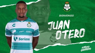 Santos Laguna anunció la incorporación de Juan Ferney Otero, extremo colombiano de 25 años de edad, procedente del futbol francés. (ESPECIAL)