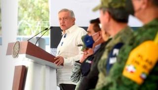 A año y medio de su creación, el presidente Andrés Manuel López Obrador aseguró que la Guardia Nacional cuenta ya con el respeto y admiración del pueblo mexicano, pues señaló que según encuestas tiene alrededor del 70% de aprobación, 'casi parejas' al apoyo que tiene el Ejército. (ESPECIAL) 