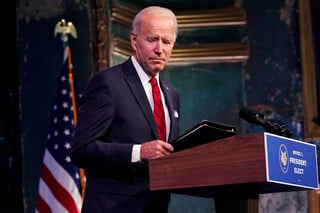 El presidente electo de Estados Unidos, Joe Biden, afirmó este viernes que el país sigue en un 'invierno muy oscuro' debido a la pandemia de COVID-19 y advirtió que 'las cosas van a empeorar antes de mejorar'. (ESPECIAL)