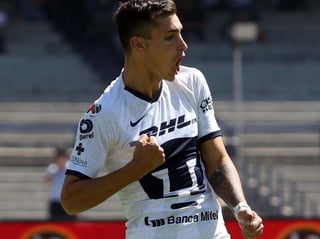 Los Pumas de la UNAM han dado a conocer que el atacante, Juan Ignacio Dinenno, sufrió una lesión muscular, grado 2, de bíceps crural izquierdo y estará fuera cuatro semanas. (Especial)
