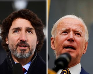 El presidente de Estados Unidos, Joe Biden, y el primer ministro canadiense, Justin Trudeau, 'acordaron reunirse el próximo mes para avanzar en la importante labor de renovar la amistad profunda y duradera entre Canadá y Estados Unidos'. (AGENCIAS / AP)