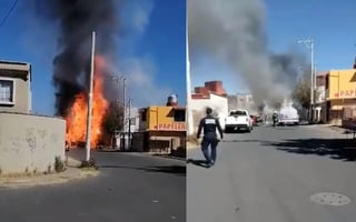 El siniestro trascendió durante la mañana de este lunes cuando la pipa de gas transitaba por calles de Pueblo Nuevo, en Chalco (CAPTURA) 