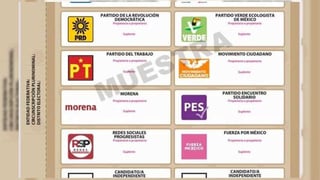 La boleta electoral contempla una nueva proporción visual de los emblemas de los partidos políticos, con base en el dictamen realizado por la Universidad Autónoma Metropolitana. (ESPECIAL)