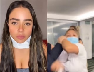 La joven actriz mexicana Palmeira Cruz, hizo públicas en sus redes sociales las agresiones que recibió por parte de dos mujeres venezolanas tras pedirles que se colocaran correctamente el cubrebocas. (Especial) 