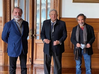 Acontecimiento. El presidente Andrés Manuel López Obrador se reúne con el cineasta y el director, quienes demotraron su apoyo.