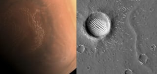 Las imágenes que fueron difundidas por la Administración Nacional del Espacio de China, muestran la superficie del planeta rojo, dejando apreciar algunos cráteres, dunas y cordilleras (ESPECIAL)  