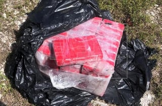 El paquete que contenía un cargamento de 20 bloques de cocaína, fue encontrado flotando en una zona turística de los Cayos de Florida (EFE) 
