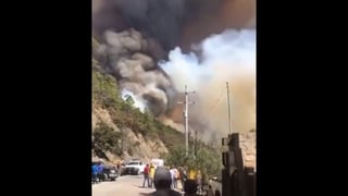 La tarde de hoy se registró un incendio forestal en la Sierra de Arteaga, en los límites entre Coahuila y Nuevo León.  (ESPECIAL)