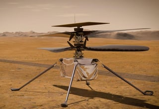 El helicóptero Ingenuity de casi 2 kilos de peso se alzará por primera vez en Marte no antes del 8 de abril y en una explanada ya elegida para ese primer vuelo de prueba, informaron este martes científicos de la NASA. (Especial) 