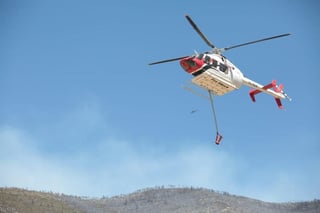 El combate al incendio en 'La Pinalosa', Sierra de Arteaga, registró un avance del 60 por ciento en su control y un 30 en su liquidación. (EL SIGLO DE TORREÓN)