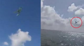 Testigos grabaron el momento en el que la avioneta impactó contra el mar en Cancún (CAPTURA) 