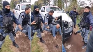 Este fin de semana trascendió en redes sociales, un video que expone a dos policías del Grupo Táctico de la policía municipal de Huauchinango, Puebla sometiendo civiles, entre ellos un adulto mayor. (ESPECIAL)
