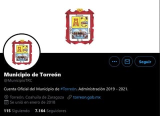 El Ayuntamiento de Torreón reemplazó la imagen de perfil en sus distintas redes sociales oficiales. (ESPECIAL)