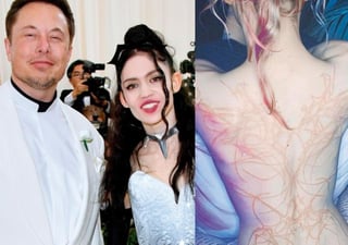 Grimes, la novia y madre del séptimo hijo de Elon Musk, presumió en redes sociales su nuevo tatuaje masivo en la espalda. (Especial) 