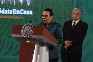 Rosa Icela Rodríguez, secretaria de Seguridad y Protección Ciudadana, resaltó que el delito de homicidio doloso registra una baja de 4.6% respecto al 2020, señalando que seis entidades concentran el 50.7% de este delito. (EL UNIVERSAL)