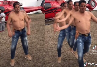 El político interpretó algunos pasos de baile al ritmo de la música mientras se mostraba sin camisa para TikTok (CAPTURA)  
