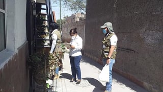 La brigada para prevenir el dengue acudió ayer a la colonia Eduardo Guerra de Torreón que concentró el 40 % de los casos el año pasado. (CORTESÍA)