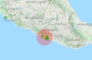 A las 8:31 de la mañana de este jueves, se registró un sismo de magnitud 4.8 con epicentro en Coyuca de Benítez, en el estado de Guerrero. (ESPECIAL)