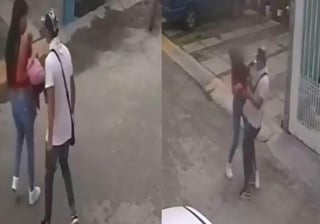 Cámaras de seguridad captaron el momento en que el sujeto golpea a la mujer en Ecatepec (ESPECIAL) 