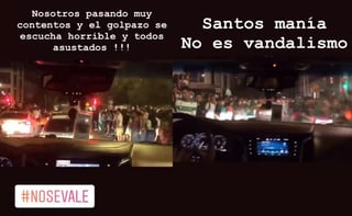 A través de sus 'historias' en Instagram, Mónica López narró los daños que sufrió al salir a celebrar con amigos el paso a la final del Club Santos Laguna (CAPTURA) 