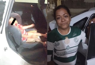 La mujer denunció por medio de redes el haber sufrido vandalismo por parte de los fanáticos del Santos Laguna, quienes asegura violentaron su vehículo y casi dañan a su nieto que viajaba con ella (FACEBOOK) 