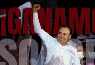 El candidato de Morena a la gubernatura de Sonora, Alfonso Durazo Montaño, se declaró ganador de las elecciones de este 6 de junio. (ESPECIAL) 
