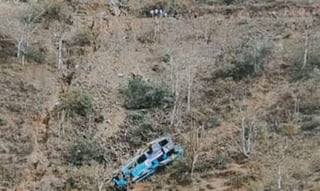 Al menos diez personas murieron después de que un autobús de pasajeros sufriera un accidente en una zona remota de la provincia andina de Pataz, en la región de La Libertad, en el norte de Perú, informaron medios locales. (ESPECIAL) 
