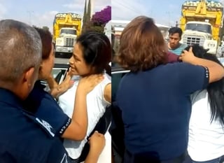 A través de redes sociales trascendió un video que muestra el momento en que policías municipales de Progreso Hidalgo, 'obligan' a la mujer a subir a la patrulla (ESPECIAL) 