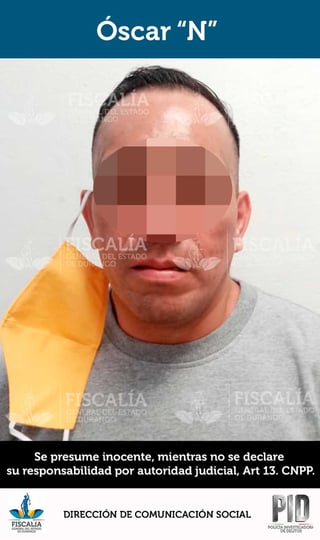 Óscar 'N', acusado de asesinar a tres personas en Guanajuato, fue detenido en apoyo a la Fiscalía de aquella entidad.